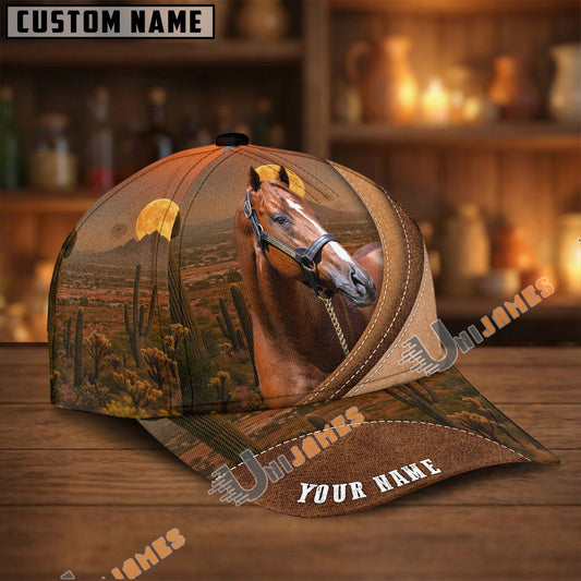 Unijames Personalized Thoroughbred Horse Lover Desert Scene Cap