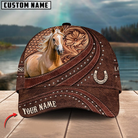 Unijames Palomino Carving Leather Pattern Personalized Name Cap