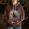 UniJames Personalized Horse Breed Horseshoe Brown Leather 3D Hoodie