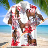 Unijames Warmblood Horse Red Hibiscus Tropical Hawaiian Shirt