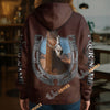 UniJames Personalized Horse Breed Horseshoe Brown Leather 3D Hoodie