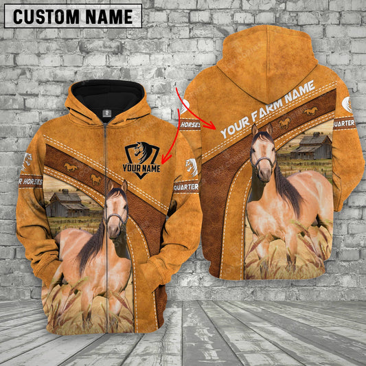 Uni Personalized Name Farm Quarter Horses Hoodie TT1