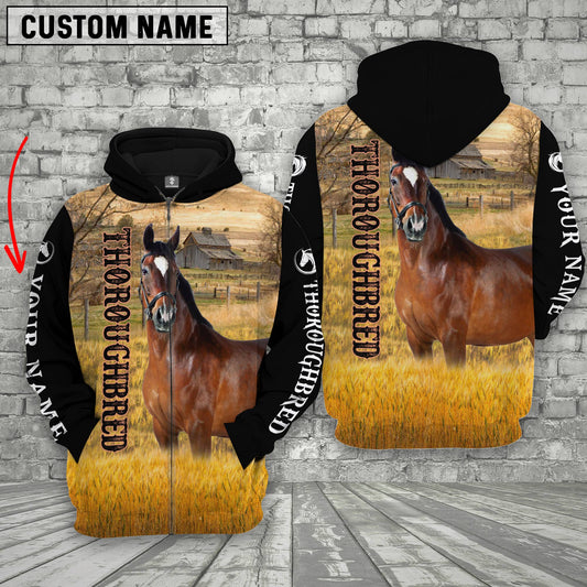 Uni Personalized Name Thoroughbred House On The Farm 3D Hoodie