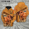 Uni Santa Gertrudis Custom Name Printed Cattle 3D Hoodie